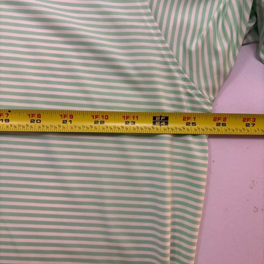 FootJoy Mens XL ProDry Golf Polo Shirt Mint Green White Striped Teton Pines Logo - Picture 8 of 10